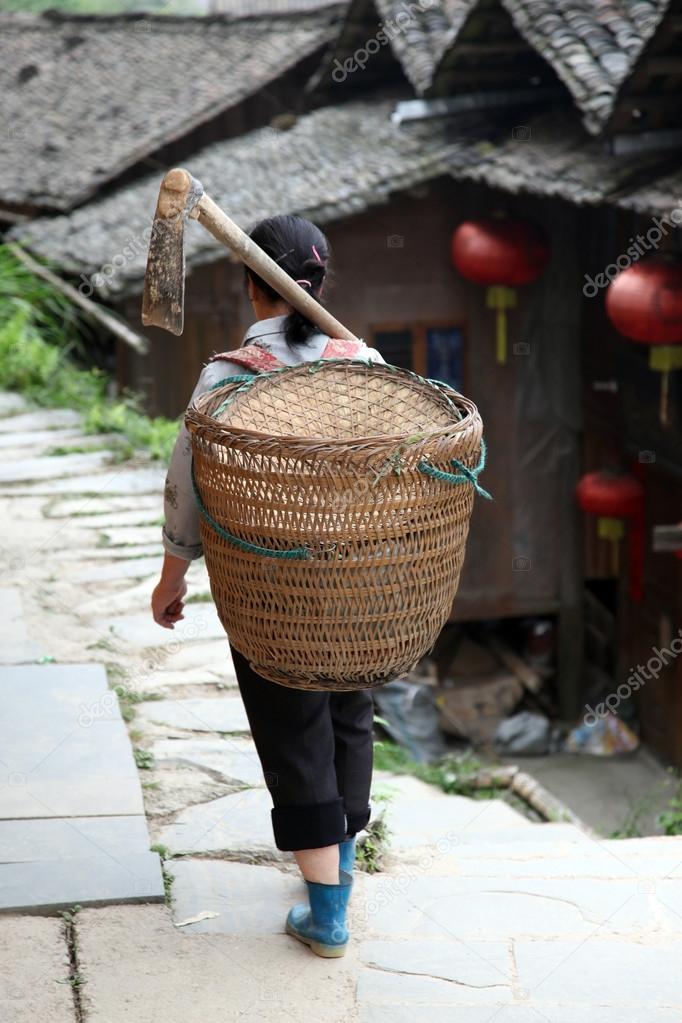 Miao countrywoman from Longji rice terraces, Guangxi province, C
