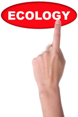 Beyaz üzerinde büyük kırmızı düğmeli el