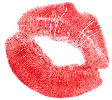 çok güzel kırmızı kadın dudak üzerinde beyaz izole
