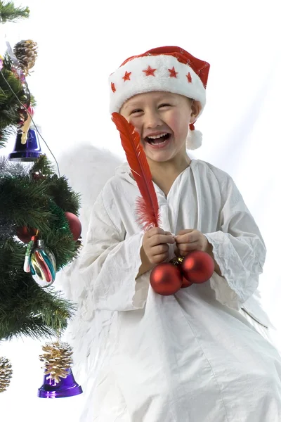 クリスマスの天使としての少年 — ストック写真