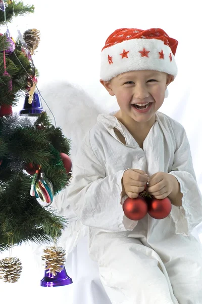 Menino como anjo de Natal — Fotografia de Stock