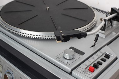 sekiz parça, radyo ve pikap ile 1970 's vintage stereo.