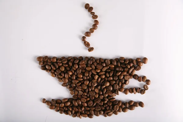Tazza di caffè fatta di fagioli — Foto Stock
