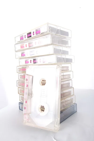 Stack of audio cassettes — Stock Photo, Image