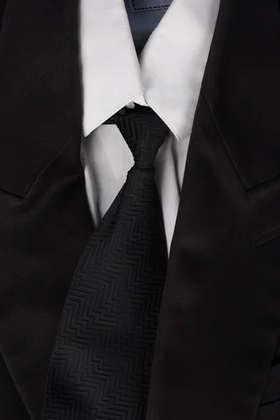 Homem de negócios terno com gravata preta — Fotografia de Stock