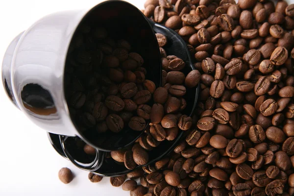 Cup and Background coffee beans. — Stock Photo, Image