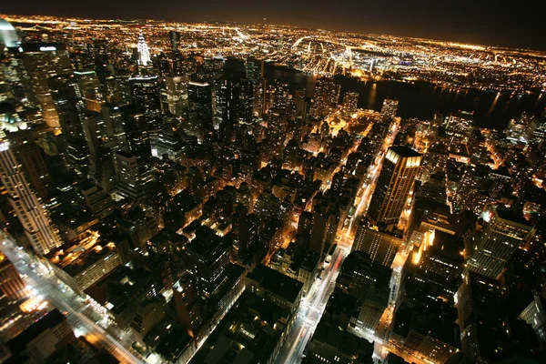Nacht in new york, manhattan — Stockfoto