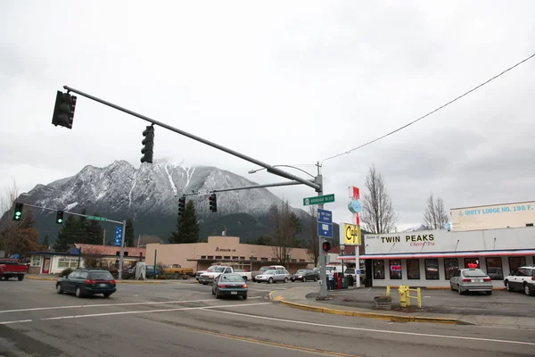 Severní zatáčce, kde david lynch natáčení filmu městečko twin peaks — Stock fotografie