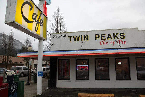 Severní zatáčce, kde david lynch natáčení filmu městečko twin peaks — Stock fotografie