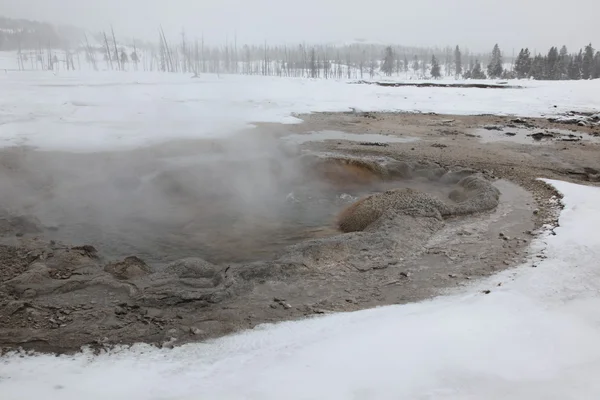 Una sorgente calda dentro la caldera. Parco nazionale di Yellowstone — Foto Stock