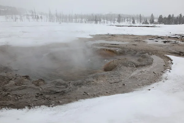 Hot spring inside the caldera. Yellowstone National Park — Stock Photo, Image