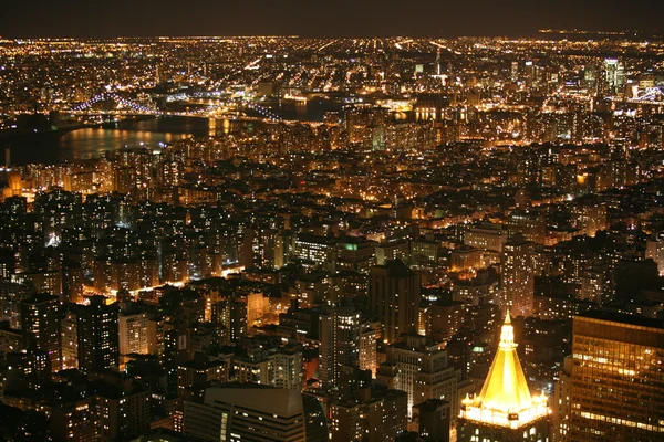 Noite em Nova York, Manhattan — Fotografia de Stock