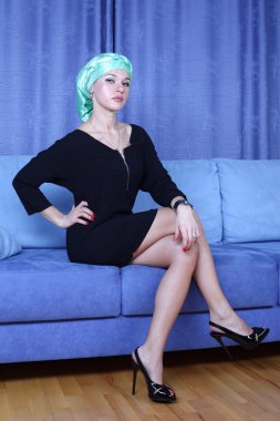 Yeşil Doğu Arap Türban kadın