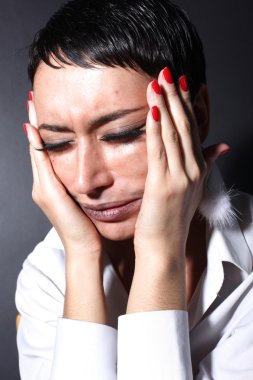 üzgün depresyon kadının gözyaşları