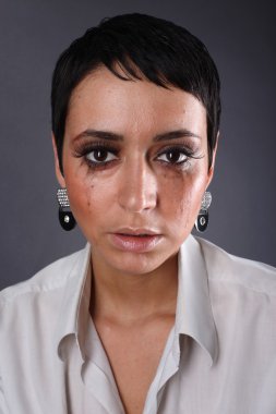 üzgün depresyon kadının gözyaşları