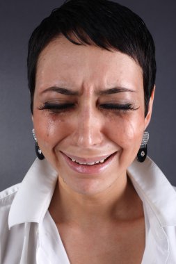 üzgün depresyon kadının gözyaşları