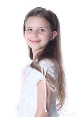 küçük kız beyaz izole