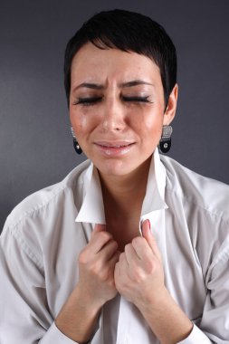 üzgün depresyon kadının gözyaşları