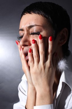 üzgün depresyon kadının gözyaşları