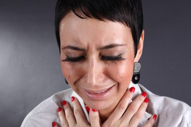 üzgün depresyon kadının gözyaşları