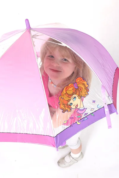 Small girl under umbrella — Stock Photo, Image