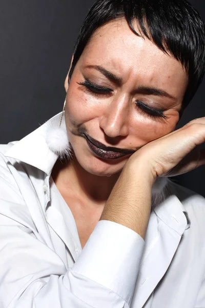 Üzgün depresyon kadının gözyaşları — Stok fotoğraf