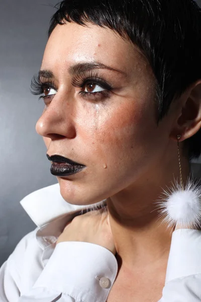 üzgün depresyon kadının gözyaşları