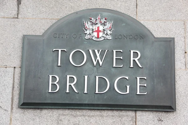 Sign tower bridge — Stock Photo, Image