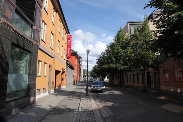 Bonita vista de la calle en Oslo, Noruega — Foto de Stock