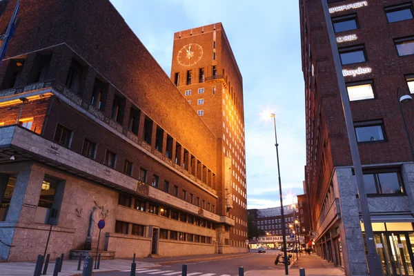 Oslo radnice v centru oslo Norsko — Stock fotografie