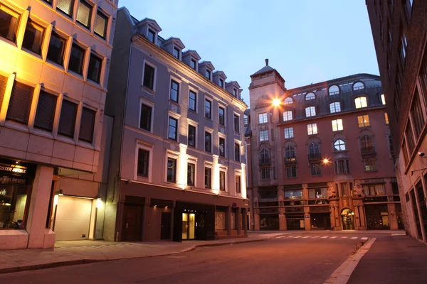 Night street, Oslo, Norway — Stock Photo, Image