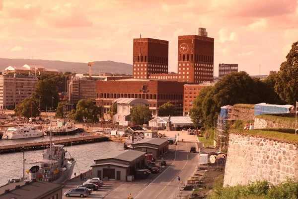 Uitzicht op de stad, oslo, Noorwegen — Stockfoto