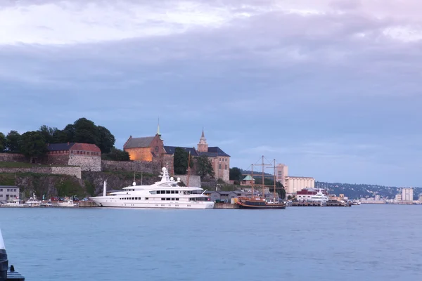 Gyönyörű táj, a port, Oslo, Norvégia — Stock Fotó