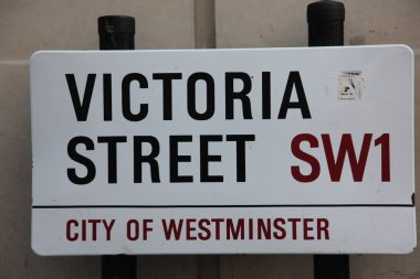 Victoria belgravia bölgesinde Londra, İngiltere'de sokak tabelası