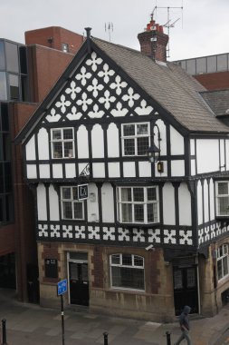 Tudor tarzı binalar chester, İngiltere