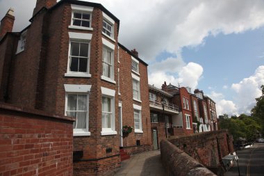 Chester, İngiltere 'de Victorian tarzı binalar.