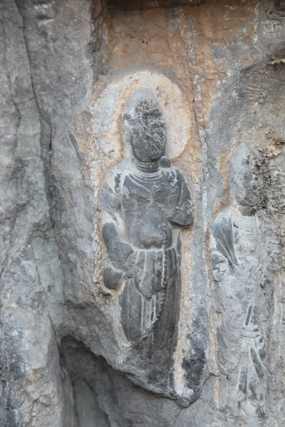 Détail de Bouddha en pierre sculptée — Photo