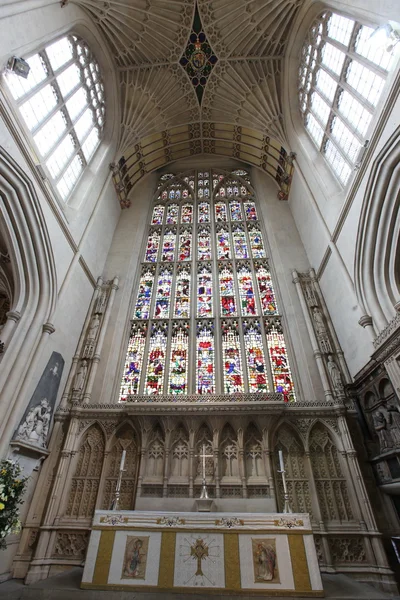 Vidriera de la Abadía de Bath, en Bath, Somerset, Inglaterra — Foto de Stock