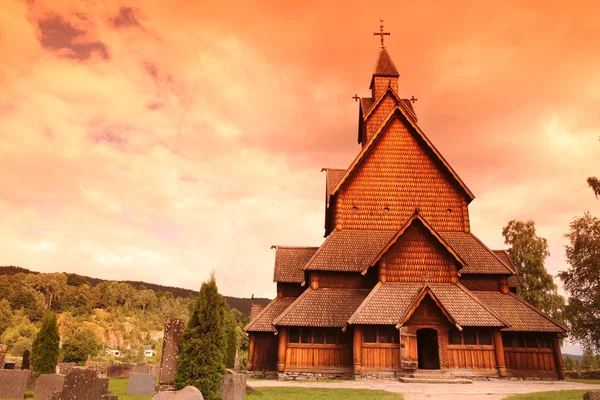 Igreja de Heddal stave, Noruega — Fotografia de Stock