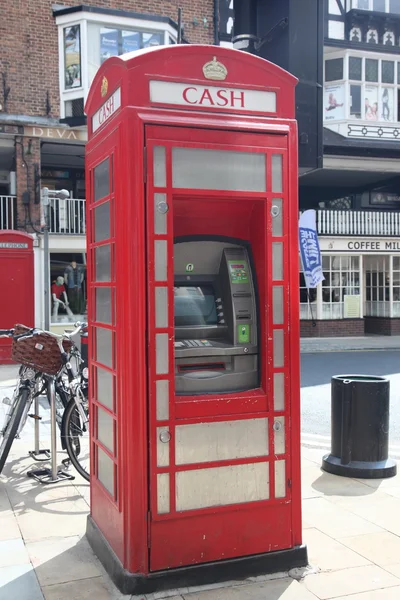 Red tephone box in Chester, UK — Stock Photo, Image