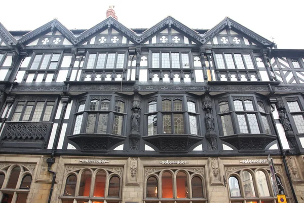 Tudor tarzı binalar chester, İngiltere — Stok fotoğraf