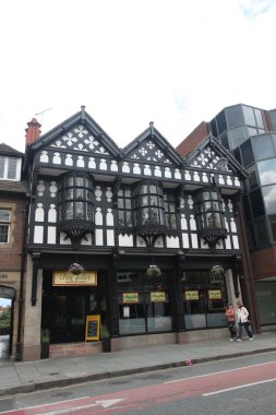 Tudor tarzı binalar chester, İngiltere