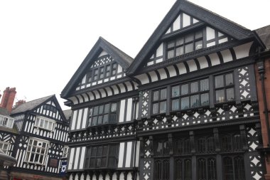 Tudor tarzı binalar chester, İngiltere