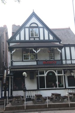 Tudor tarzı binalar chester, İngiltere