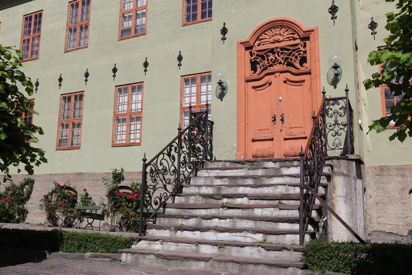 Traditional old buildings in Norsk Folkemuseum in Oslo, Norway — Stock Photo, Image