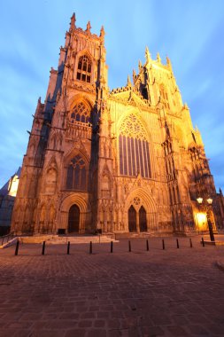 York minster gece, york, İngiltere