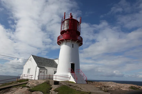 Lindesnes lighthouse in Norway, most southern destination of this country — Stock Photo, Image