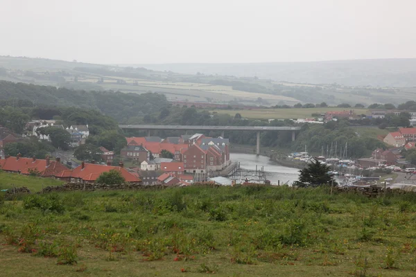 Weergave van whitby town, north yorkshire, Engeland — Stockfoto