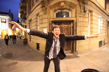 York street gece. İngiltere