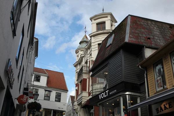 Rua na parte antiga de Stavanger, Noruega — Fotografia de Stock